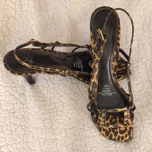 Leopard Print Strappy Heels